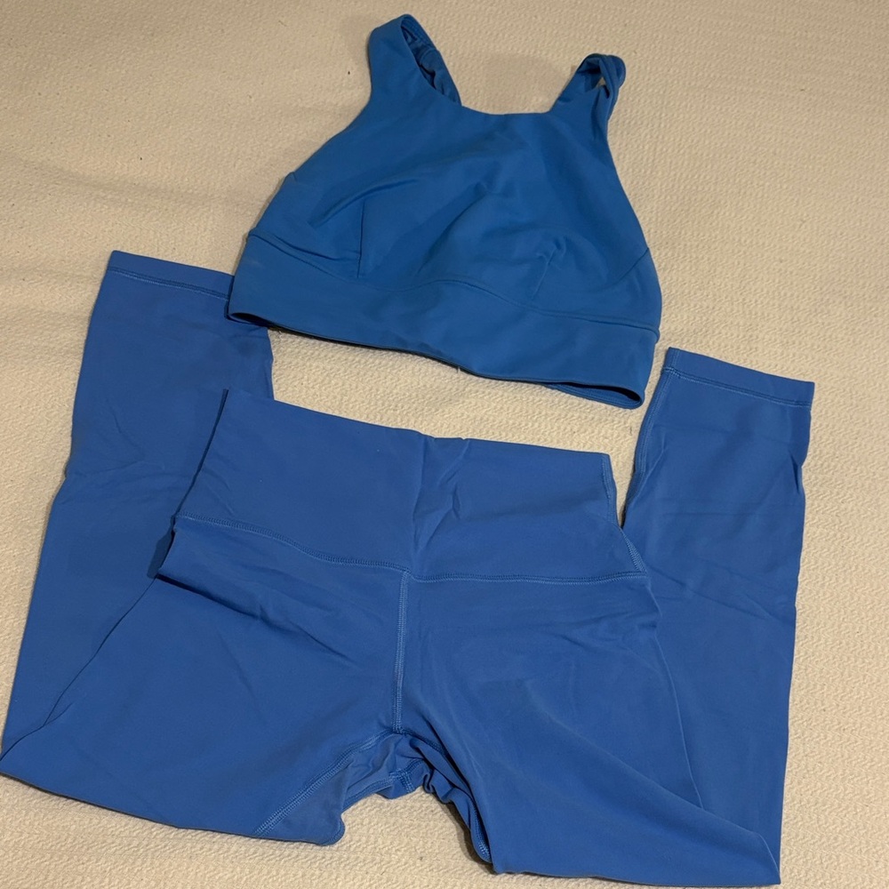 Lululemon Blue Sports Bra and Leggings Set